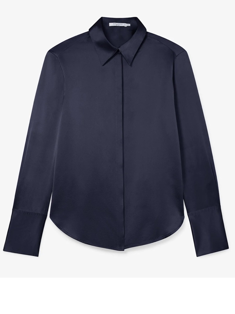 MM Lafleur Tatum 100% Silk Blouse in Navy Blue (Size XS)
